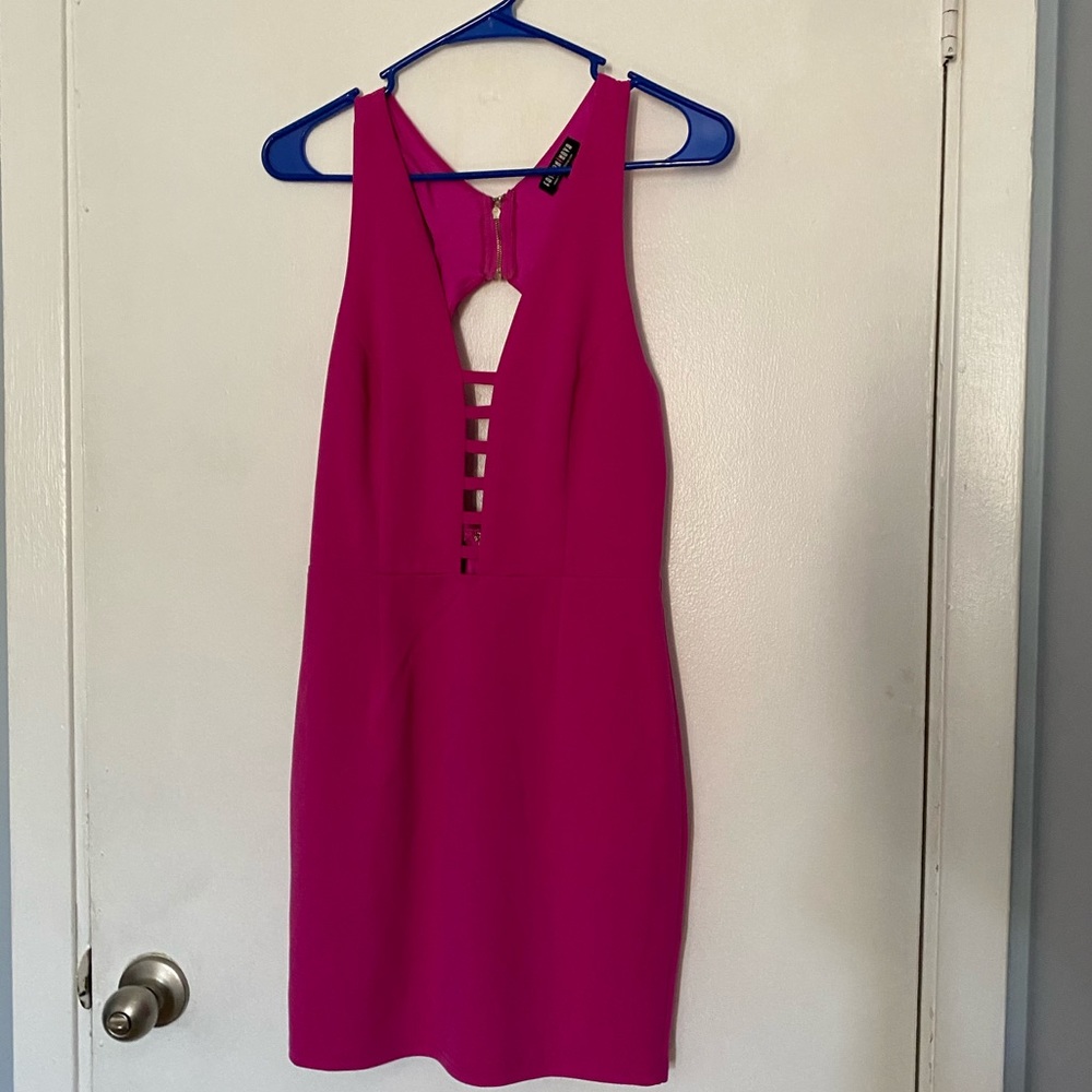 Hot pink sexy mini dress